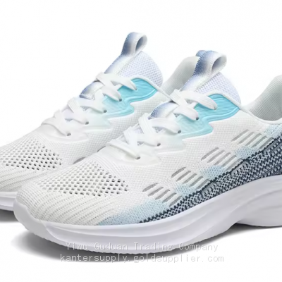 Design Trendy Women's Sneakers Fly Woven Breathable Sport Shoes Oem Custom Running Shoes For Men Women Couple photo-2