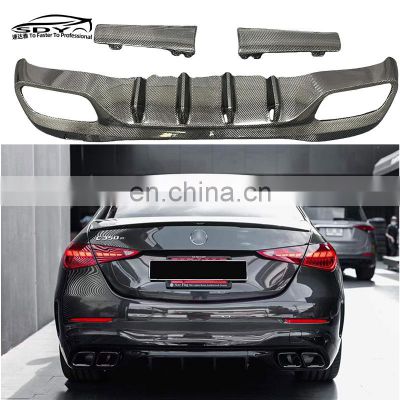 W206 C Class 63 Style Carbon Fiber Rear Diffuser Rear Bumper Lip For Mercedes Benz W206 C Class C200 C260 C43