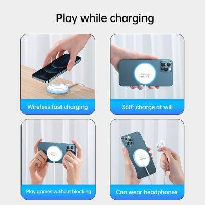 Magnetic Wireless Charger 15w for IP16-12 Magnet Charging Pad Chargers With Blue LED Light Strong Magnetic Mobile Phone Charge photo-5