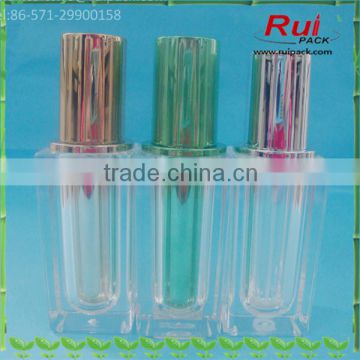 25ml empty square acrylic bottles with aluminum pump, cosmetic acrylic lotion bottles