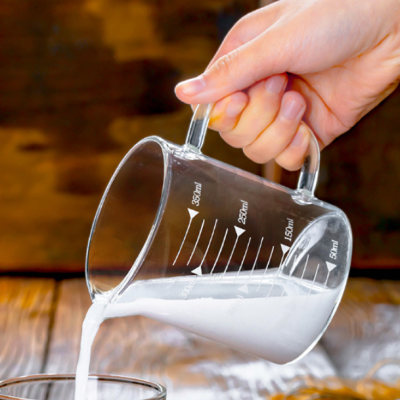 High Borosilicate Glass Cup With Handle and Bamboo Lid 350ml 500ml 1000ml photo-2