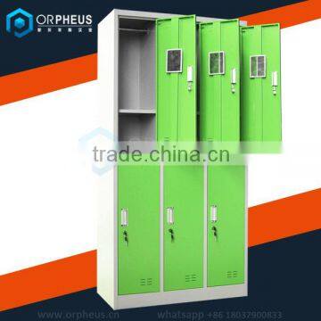 6 Compartment Metal Locker Hanging Clothes Storage Wardrobe Locker 2 Tier Metal Locker Wholesale