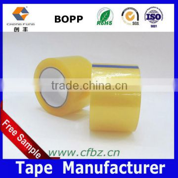 72mm x 100M, 3 inch Core, Golden, 6rolls/Pack Box Sealing Tape