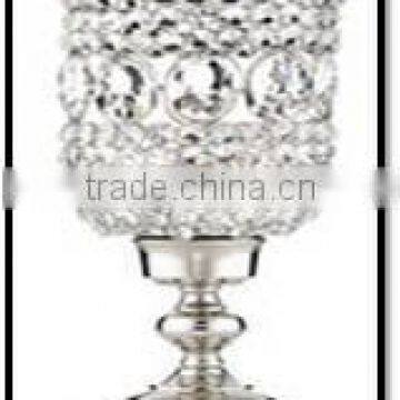 Crystal Beads Candle T-light Holder , Silver Crystal Candle Pillar Holder Manufacturer photo-5