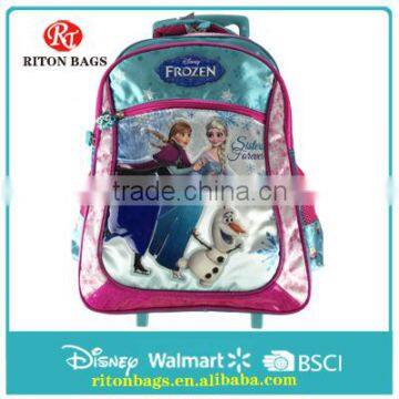 New Fashion Colorful Frozen Cartoon Kids Trolley Bags With Wheels