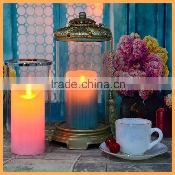 Flickering Multi-colored LED Wax Pillar Candle photo-3