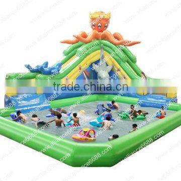 giant inflatable water slide octopus water slide with water pool price