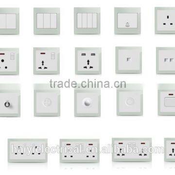 Best Selling Haiyi Glass Panel Uk Electric Power Supply 3 Pin 15a Switch Socket photo-6