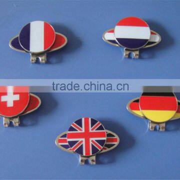 country flag prinitng golf hat clips