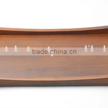 International Quality Serving Tray With Wooden | Stainless Steel Serving Tray With Wooden Base