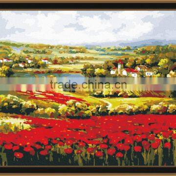 DIY oil painting by numbers canvas painting happy house for living room 5026