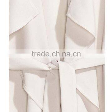 2016 Latest Women Woven Fabric Tie Belt Long Vest HSC9463 photo-3