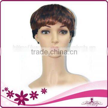 Cheap fashion synthetic hair wigs short hair machine made wig