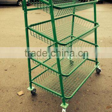 veg Rack fruits display shelf mesh shelf with wheels drying rack