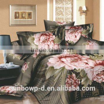 100%cotton 40*40/173*120 Floral Beautiful Home Textile 3D Reactive Bedding Set
