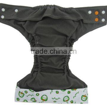 Custom Prints OEM Charcoal Bamboo Double Gussets AI2 Cloth Diapers