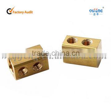 brass fittings electric terminal block with 2 holes