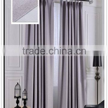 Solid Color Polyester Linen Blackout Curtain Fabric photo-2