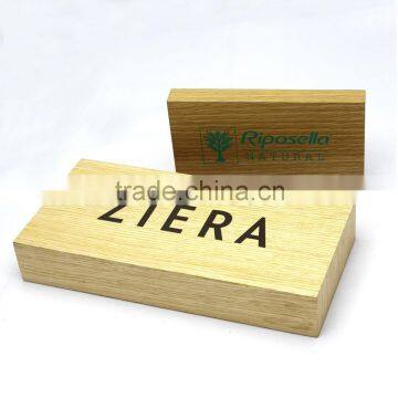 Wooden logo block and mdf logo stand