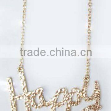 Hot Selling "Happy" Fashion Jewelry Necklace