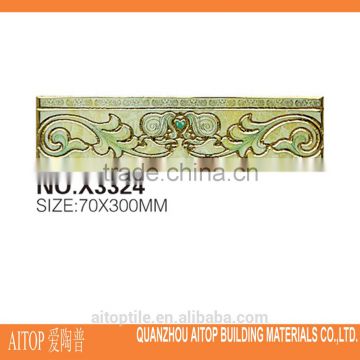 cyan color waist line, wall border tile