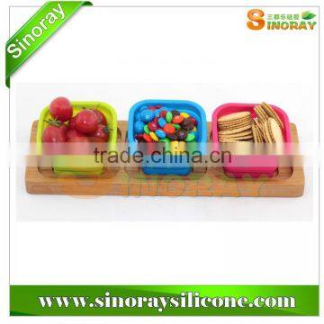 Popular Collapsible Silicone Bowl with Tray-Sinoray