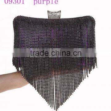 09301 purple fashion womens bags, high quality indian ladies evening bags