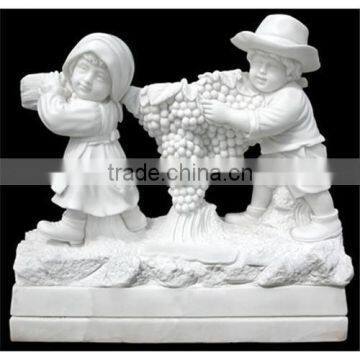 Life-Size Hand Carving White Marble Angel Sculpture