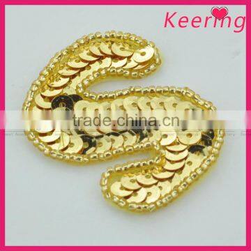 100% Handwork Letter Patch in Gold Sequins for May WRAB-032 photo-3