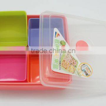 ~ 4 Compartment Bento Storage Plastic Portable Kids Lunch Box