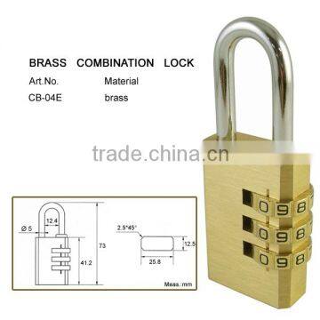 Heavy duty brass padlock drawer combination lock luggage zipper lock