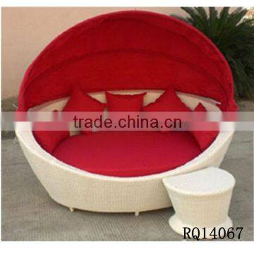 Synthetic Rattan Rattan Outdoor Daybed PE Rattan Alum Frame