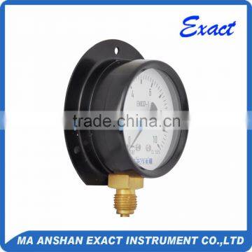 Black Steel Body Air Pressure Gauge With Back Flange