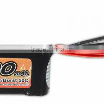 7.4v 1300mAh Li-Poly, Lipo Battery Pack w/ PCB and Bare Leads