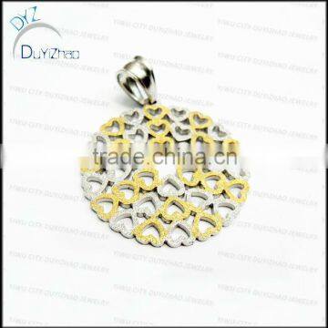 gold round stainless steel pendants jewelry