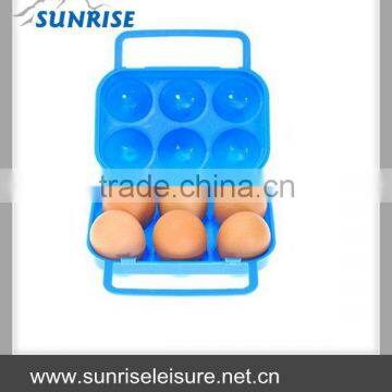 36143-C# Blue Plastic Handbag Shaped Portable 6-slot Egg Case