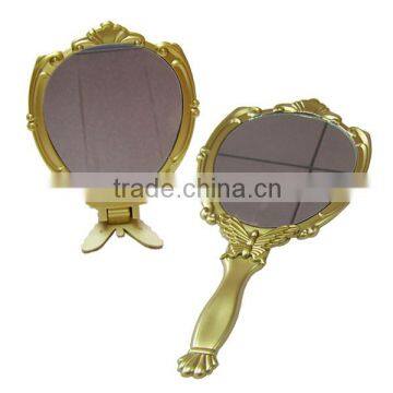 Foldable plastic hand mirror & makeup mirror & table standing mirror for makeup