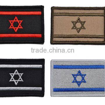 Israel flag patch chapter 3D woven lable stick Personality armbands badge Embroidery design badges customized