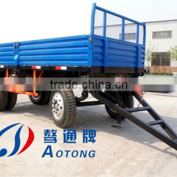 2 steering axles side wall open full trailer with draw bar