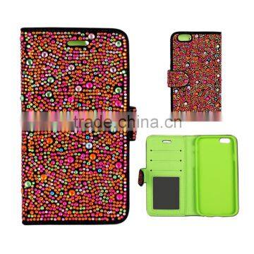 Shinning Diamond Wallet Case for Lady, Booklet Case for IphoneSE/iphone6/iphone6 Plus photo-4