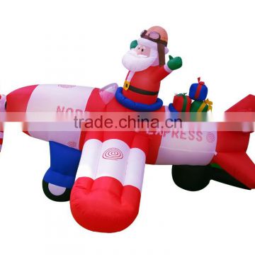 DJ-SD-001 china supplier inflatable christmas santa decorations Plane