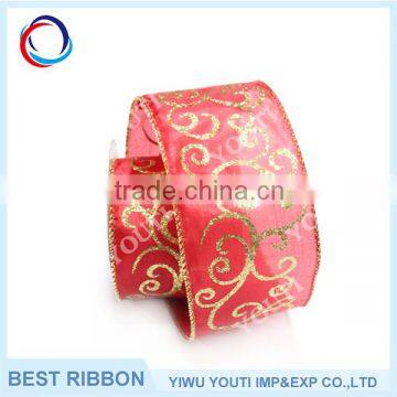 Customized high quality christmas gift polyester ribbon