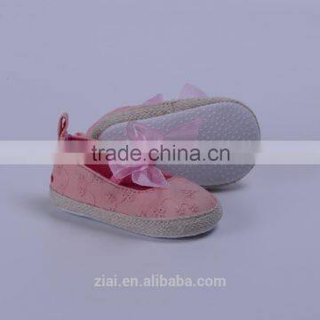 wholesale textile mary jane pink soft dot outsole baby girl shoes