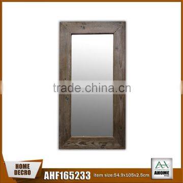 Reclaimed Old Wood Handmade Frame Mirror,Dressing Cosmetic Wall And Standing Mirror Frame