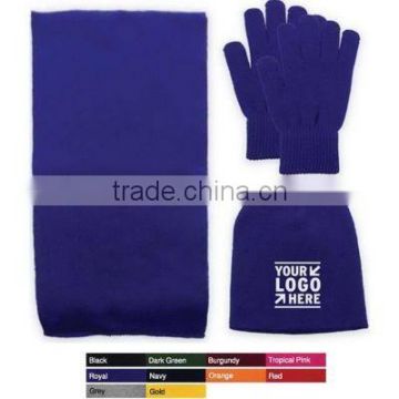 Manufacturer Knitted Winter Scarf, Beanie And Touchscreen Gloves Set