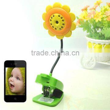 Sun Flower Baby Monitor Wifi Camera DVR Night Vision Mic For IOS System & Andriod Smartphone