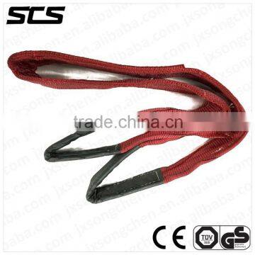 Red colour flat polyester webbing sling for lifting 5T 2M