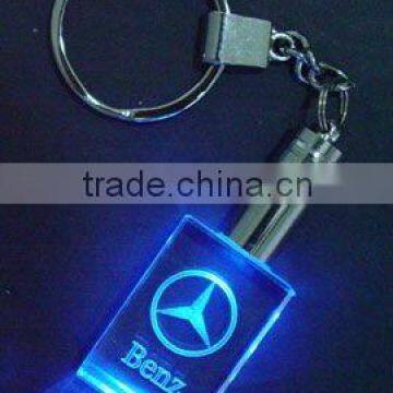 LED Glass crystal key chain Factory Supply