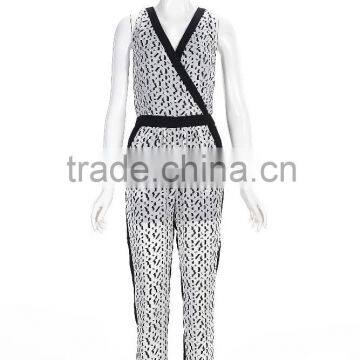 European and American style Casual Sleeveless Printed playsuit