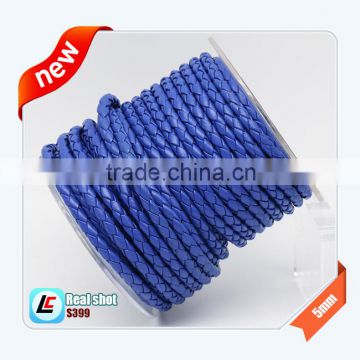 5mm Round Blue Braiding Bolo Leather Cord